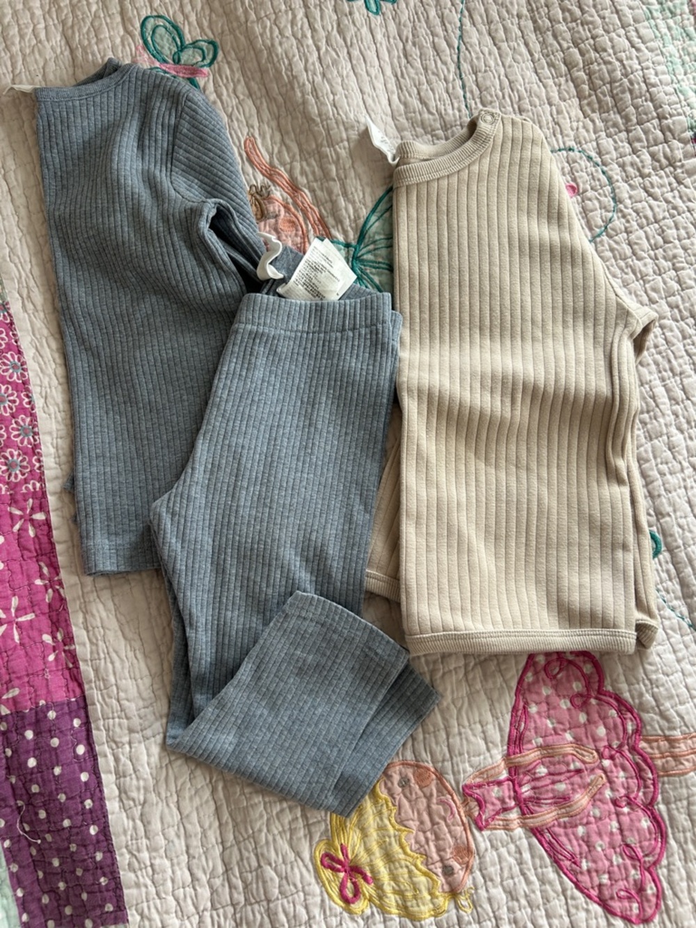 H&M Ribbed Kids Leggings Set - and cream sweater